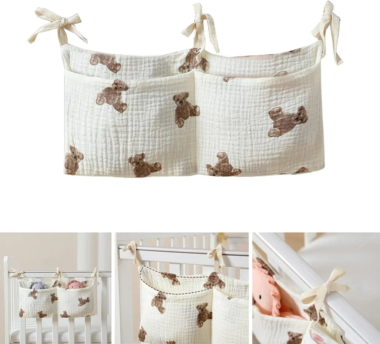 Baby Crib Organizer Hanging Diaper Caddy Storage Bag
