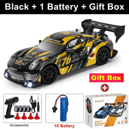 1:24 4WD RC Drift Car with LED Lights – High Speed Remote Control Racing Car