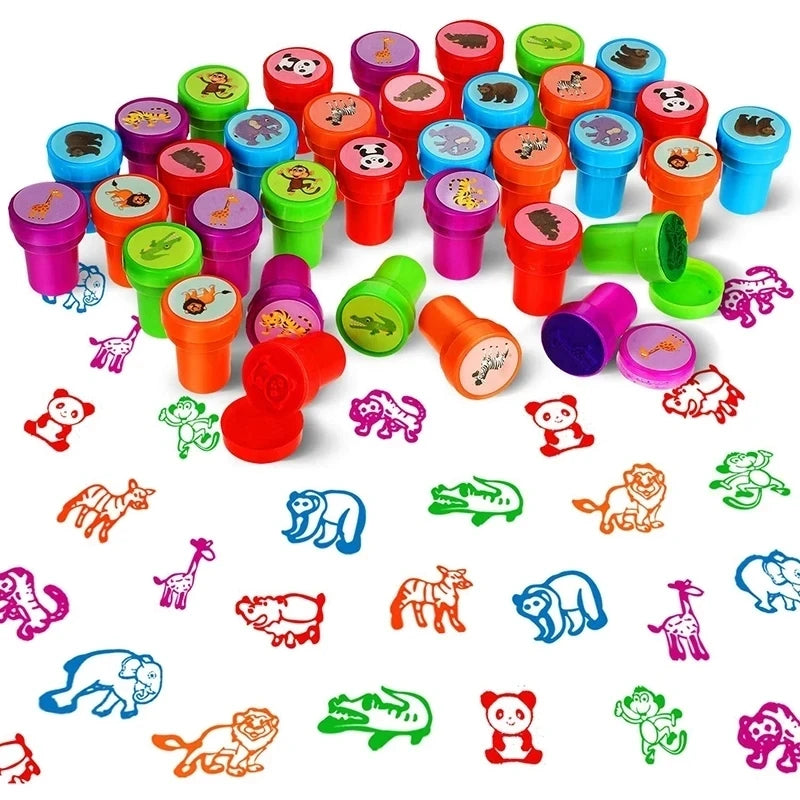 10PCS Kids Self Ink Stamps Set for DIY Crafts