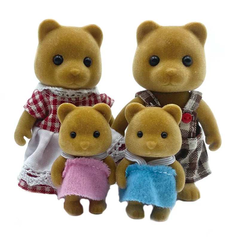 Forest Animal Dollhouse Accessories Mini Animal Family Set