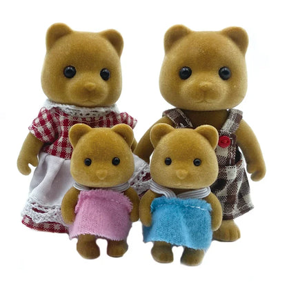 Forest Animal Dollhouse Accessories Mini Animal Family Set
