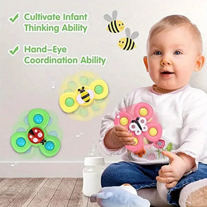 Suction Cup Spinner Toy for Babies & Toddlers – 3PCS Set