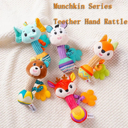 Soft Animal Baby Rattle Hand Grip Sensory Toy