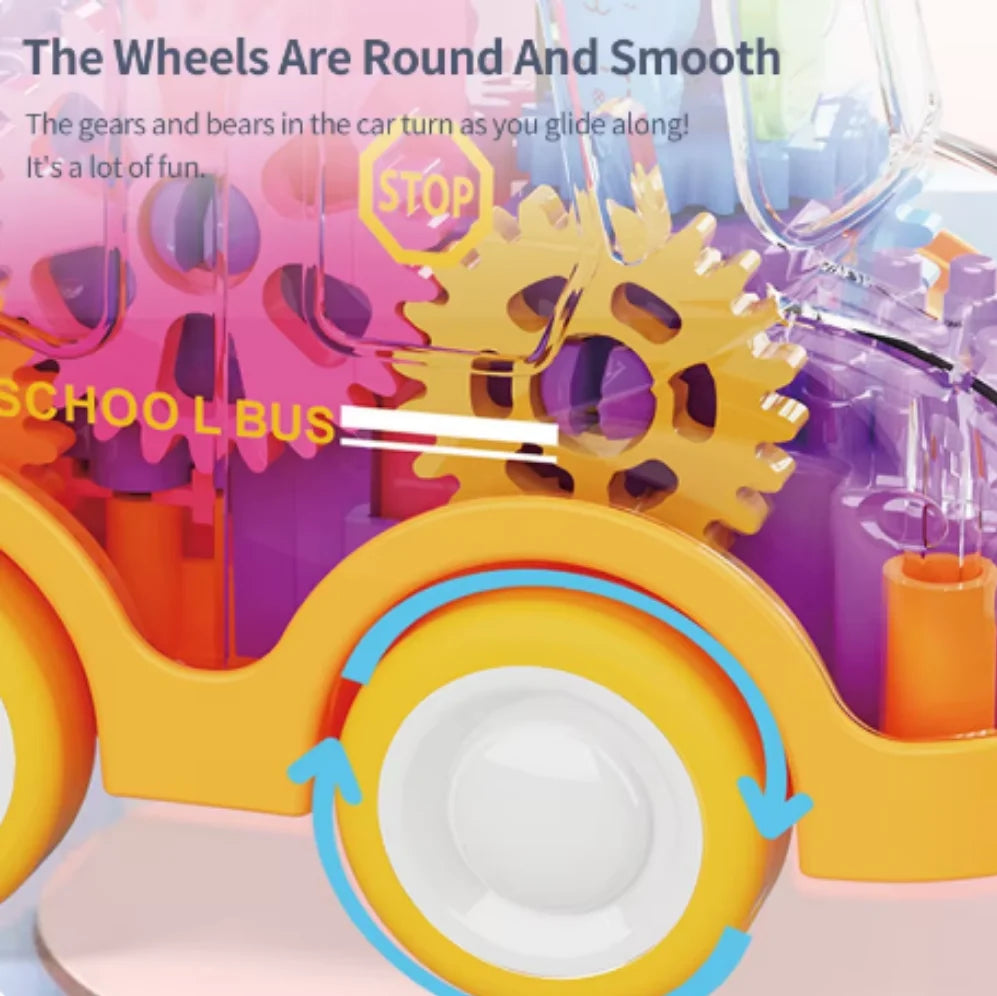 Transparent Gear Car Toy Inertia Push and Go Car for Kids