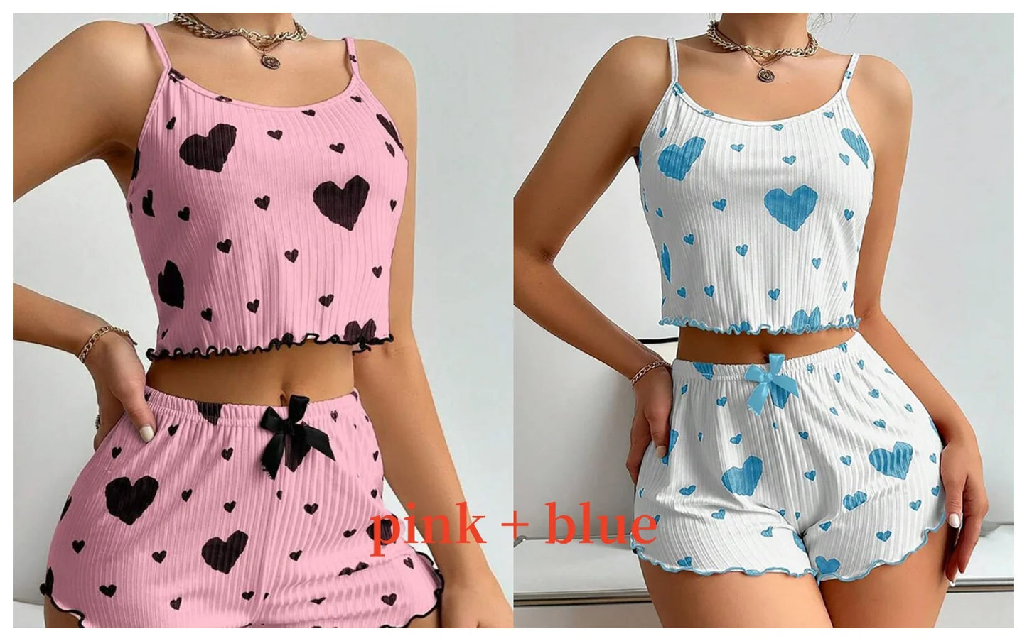 Women's Pajama Set 2 Piece Tank Top & Shorts Sleepwear