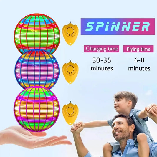 Flying Ball Toy with LED Lights & 360° Rotating Hover Design