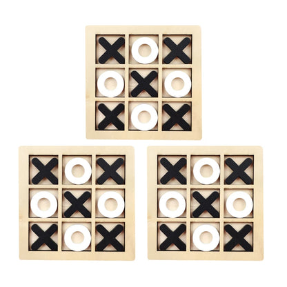 Wooden Tic Tac Toe Game Montessori XO Puzzle Board Toy