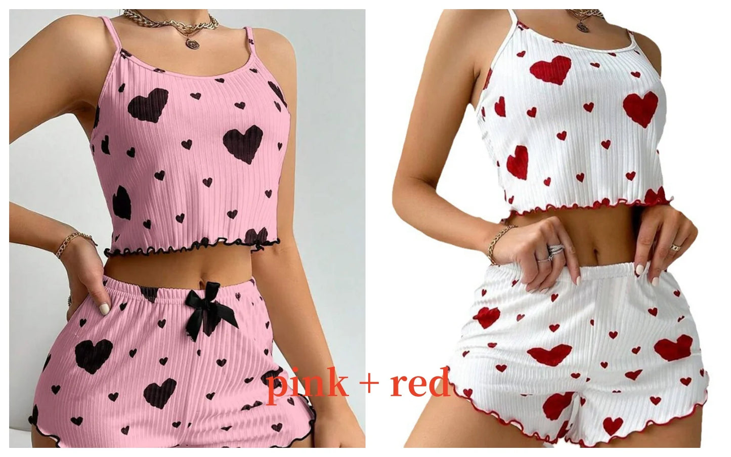 Women's Pajama Set 2 Piece Tank Top & Shorts Sleepwear
