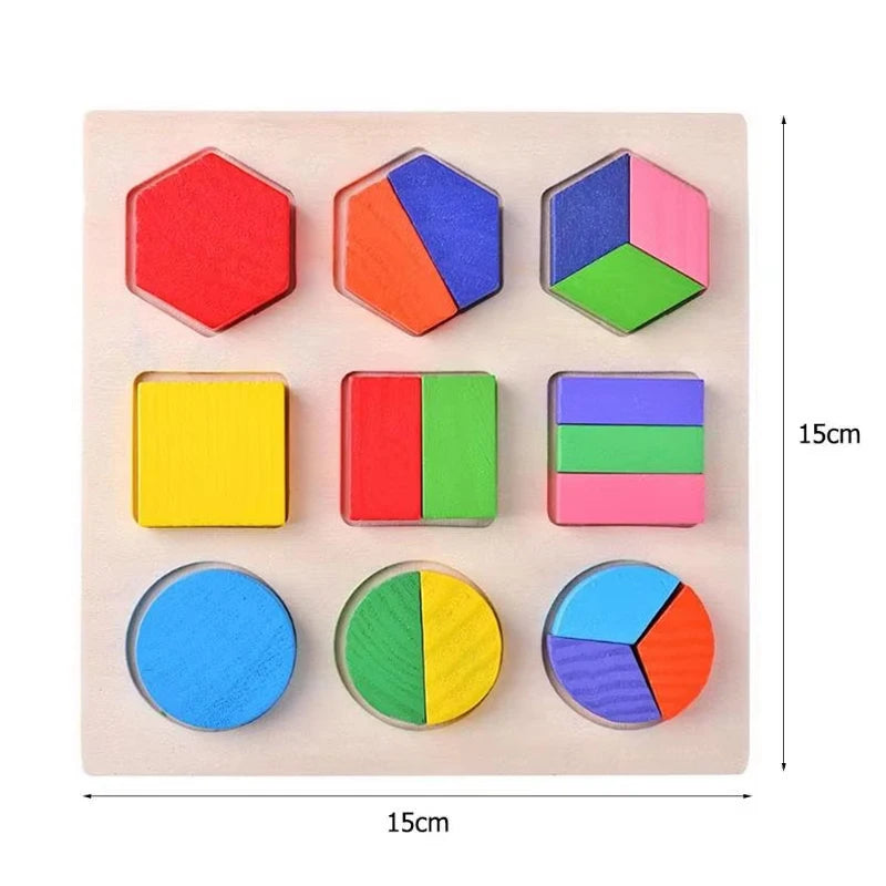 Wooden Geometric Puzzle Montessori Shape Sorting Toy