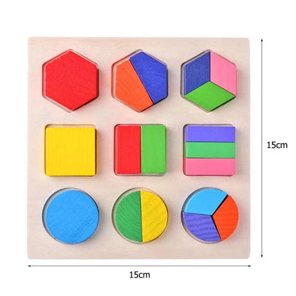 Wooden Geometric Puzzle Montessori Shape Sorting Toy