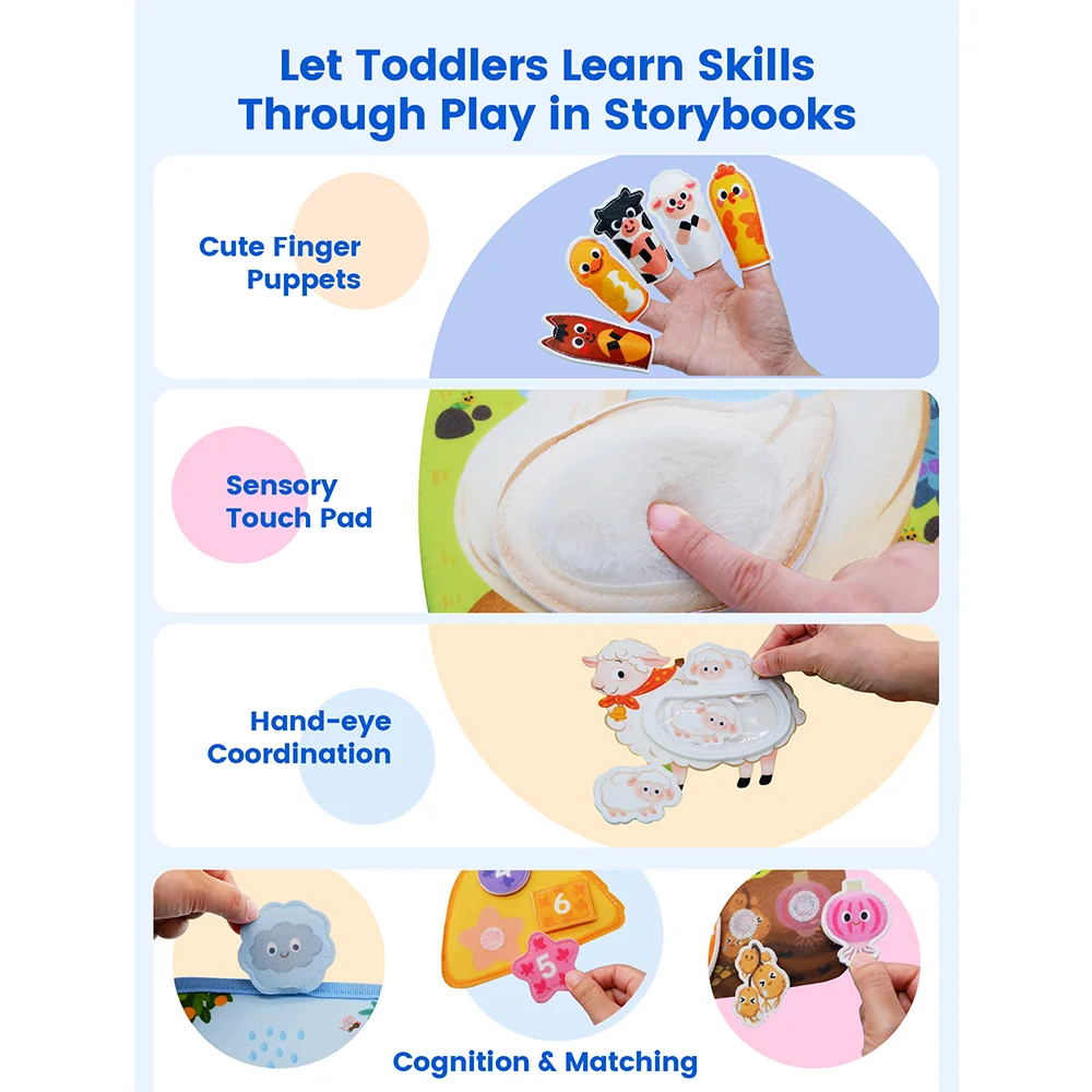 Montessori Busy Book Giraffe Sensory Learning Quiet Toy