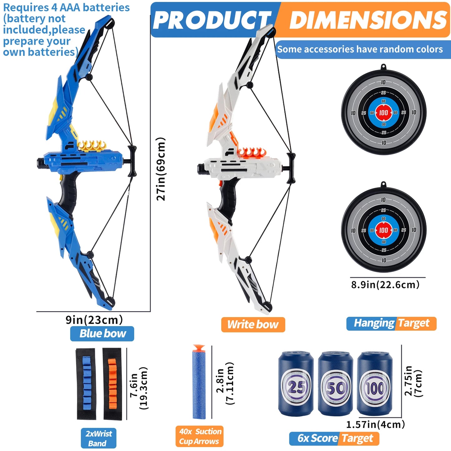 Kids Archery Set with LED Bow and Soft Dart Arrows
