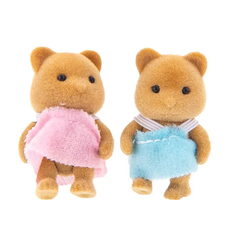 Forest Animal Dollhouse Accessories Mini Animal Family Set