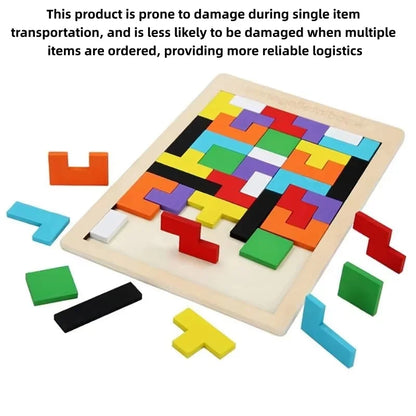 Wooden Tangram Puzzle Montessori Geometric Learning Blocks