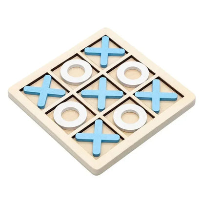 Wooden Tic Tac Toe Game Montessori XO Puzzle Board Toy