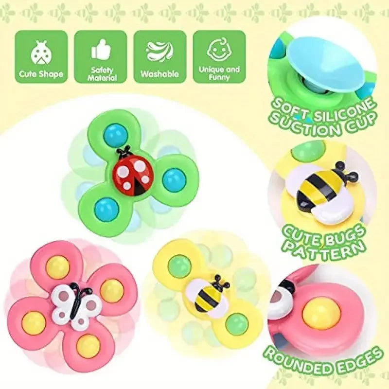 Suction Cup Spinner Toy for Babies & Toddlers – 3PCS Set