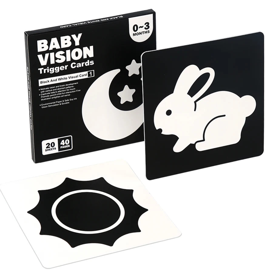 Baby Visual Stimulation Cards Montessori High Contrast Flash Cards