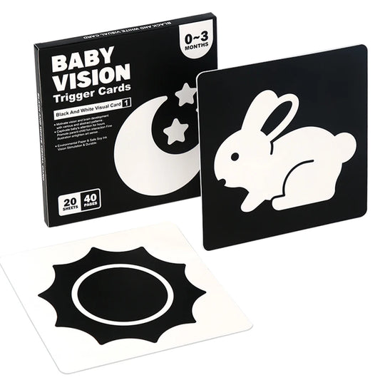 Baby Visual Stimulation Cards Montessori High Contrast Flash Cards