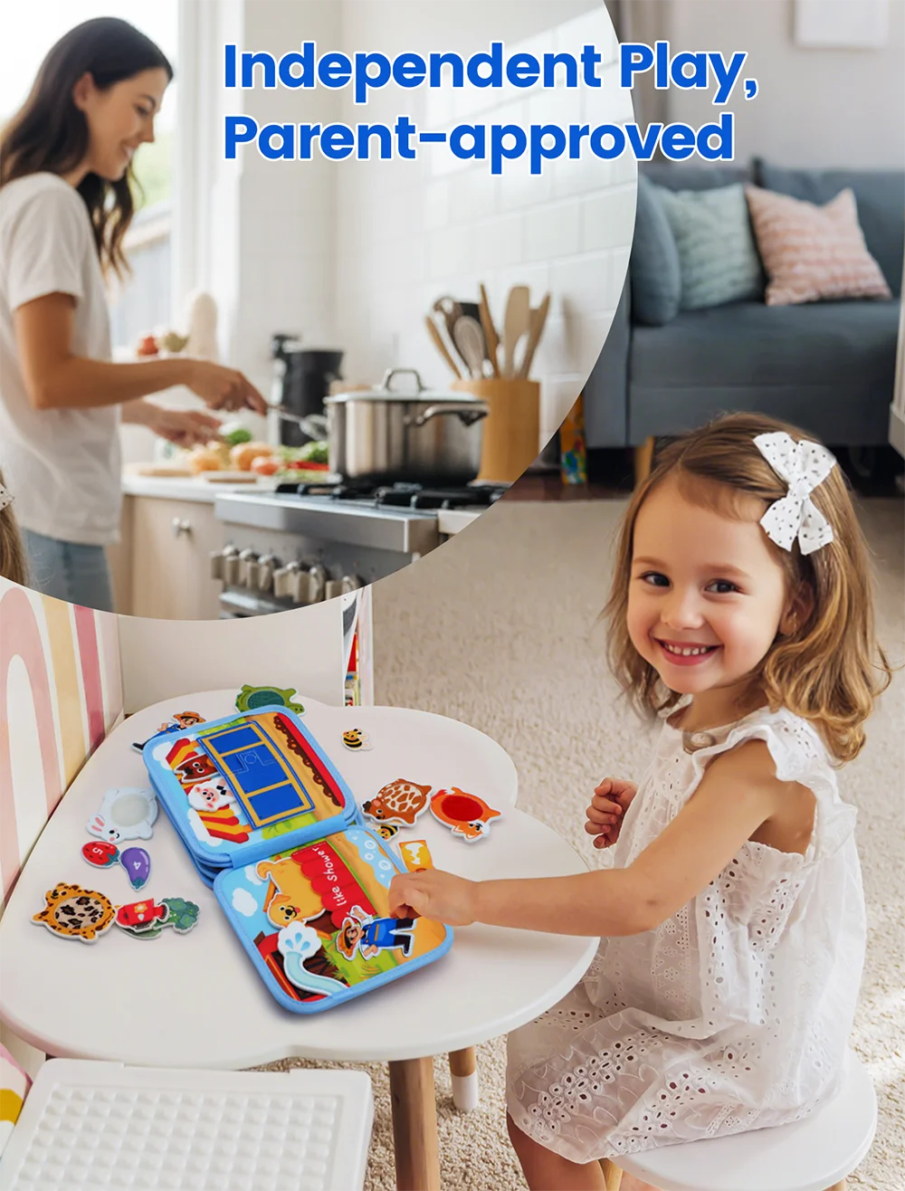 3D Farm Busy Board Montessori Felt Quiet Book for Toddlers