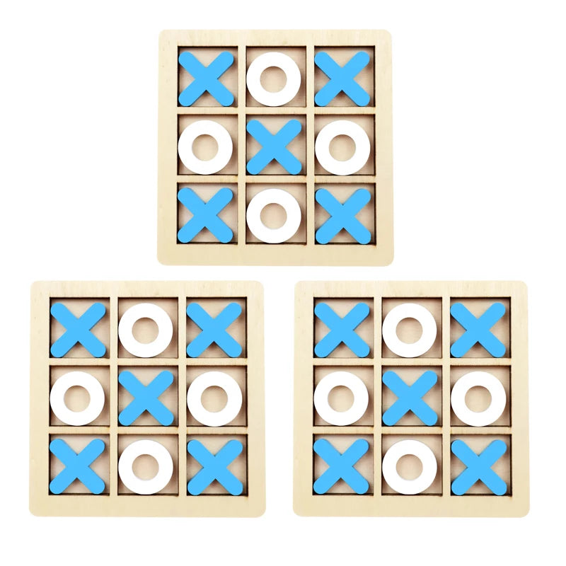 Wooden Tic Tac Toe Game Montessori XO Puzzle Board Toy