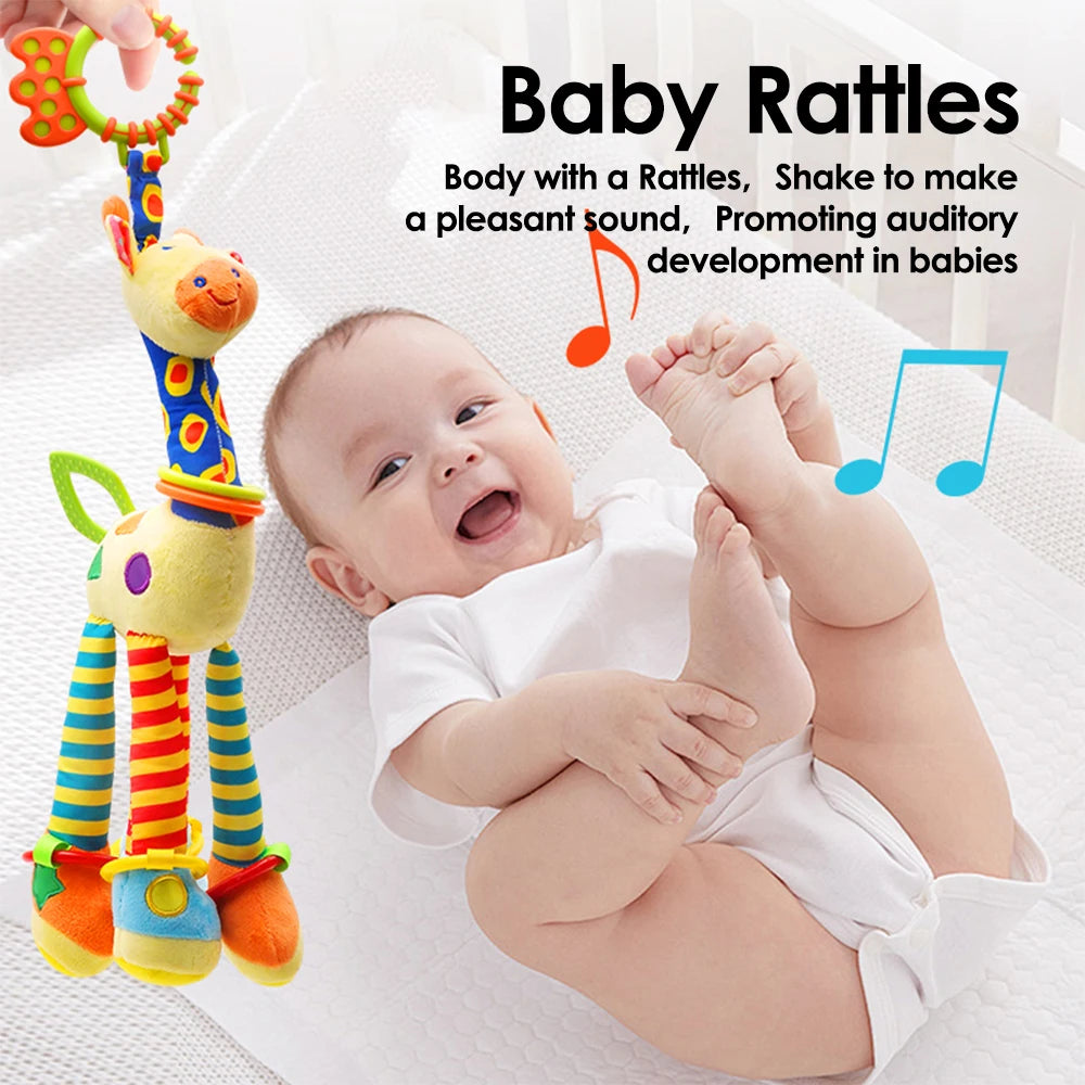 Soft Giraffe Plush Baby Rattle Hanging Toy