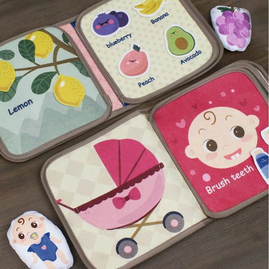 Montessori Busy Book Animal Cognitive Sensory Learning Toy
