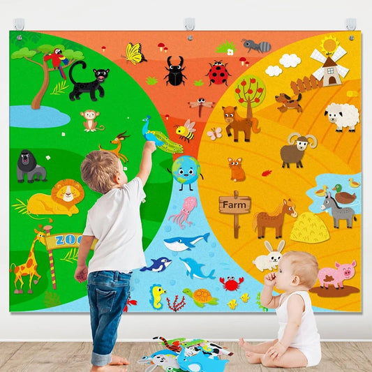Felt Busy Board 4 in 1 Interactive Story Learning Set