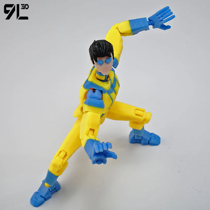 Invincible Boy Action Figure 14cm 3D Printed Multi Jointed Model