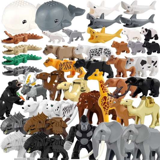 MOC Farm Zoo Animal Building Blocks Educational Toy Set