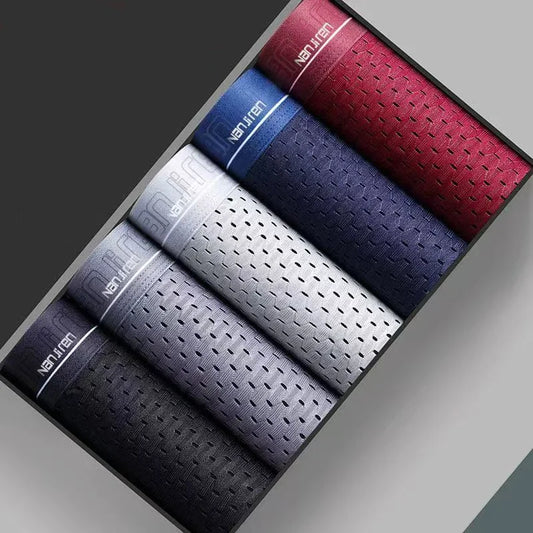 Men's Ice Silk Boxer Shorts 4PCS Breathable Mesh Underwear