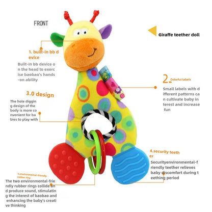 Giraffe Plush Baby Rattle & Teether Toy