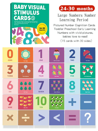 Baby Visual Stimulation Cards Montessori High Contrast Flash Cards