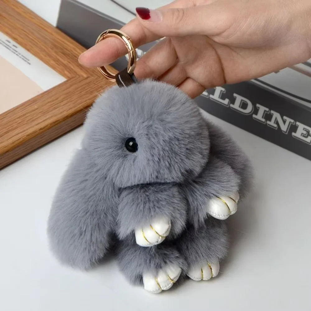 Bunny Keychain – Plush Rabbit Bag Charm with Bow