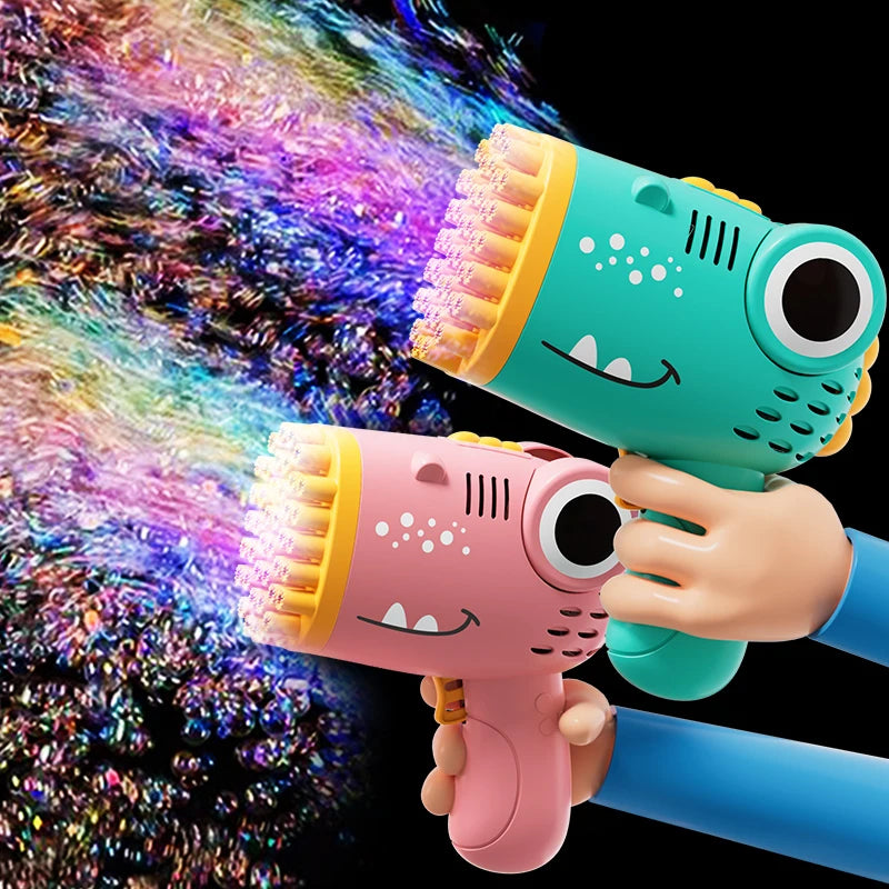 Dinosaur Bubble Gun 40 Hole Electric Bubble Machine