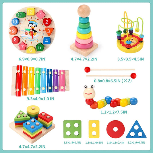 Wooden Baby Puzzles 3D Early Learning Educational Toy