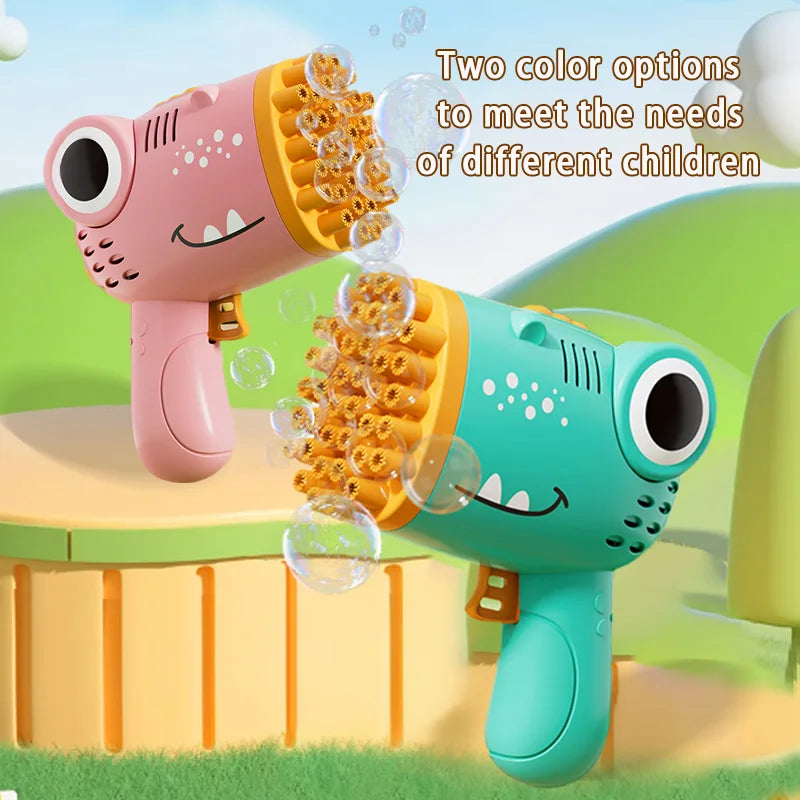 Dinosaur Bubble Gun 40 Hole Electric Bubble Machine