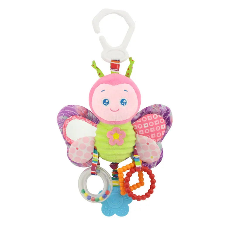Baby Plush Rattle Toy with Teether Giraffe Zebra Handbell