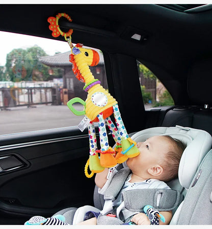 Baby Plush Rattle Toy with Teether Giraffe Zebra Handbell
