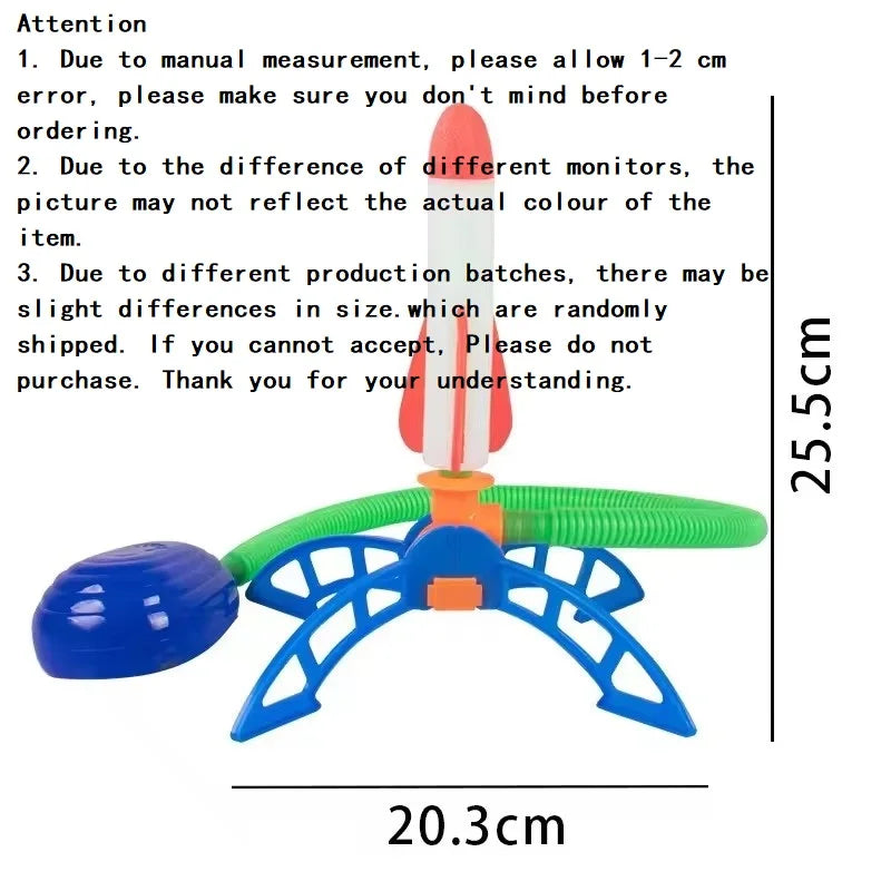 Kids Air Rocket Launcher Foot Pump Outdoor Jump Toy
