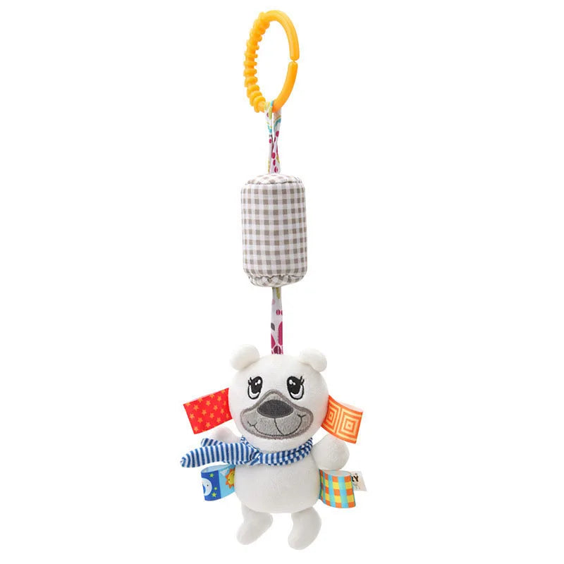 Baby Plush Rattle Toy with Teether Giraffe Zebra Handbell