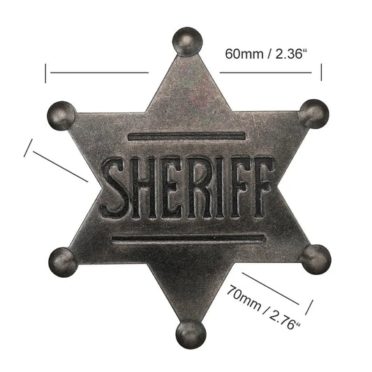 Sheriff Badge Brooch Metal Deputy Star Costume Pin