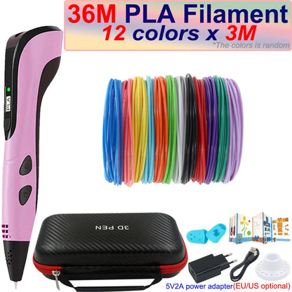 3D Printing Pen for Kids with LCD Screen & 200M PLA Filament