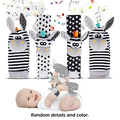 Baby Rattle Socks – Wrist Rattle & Foot Finder Toy Set