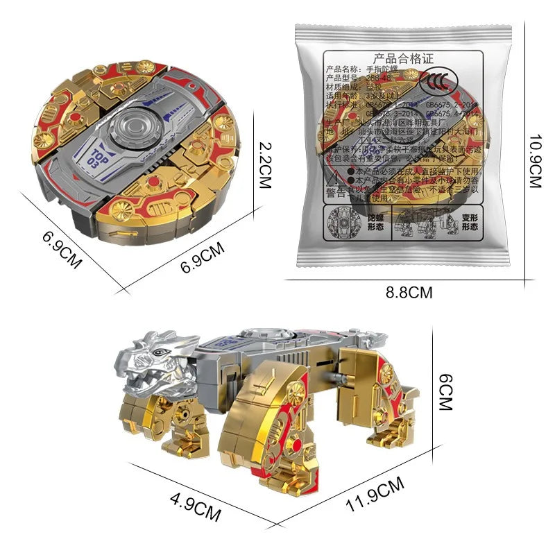 Transforming Robot Fidget Toy – Rotating Gyroscope Spinner