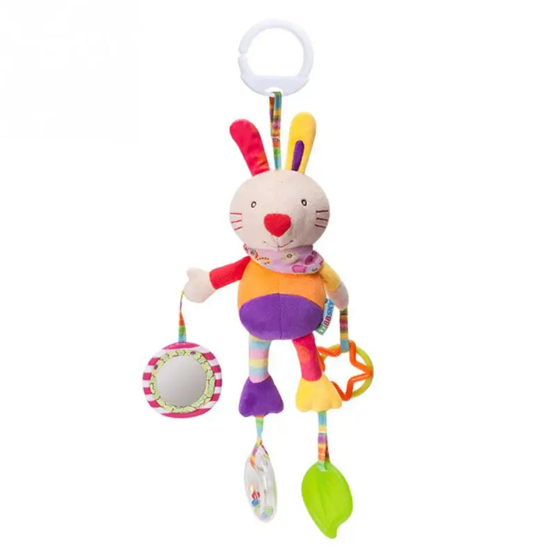 Baby Plush Rattle Toy with Teether Giraffe Zebra Handbell