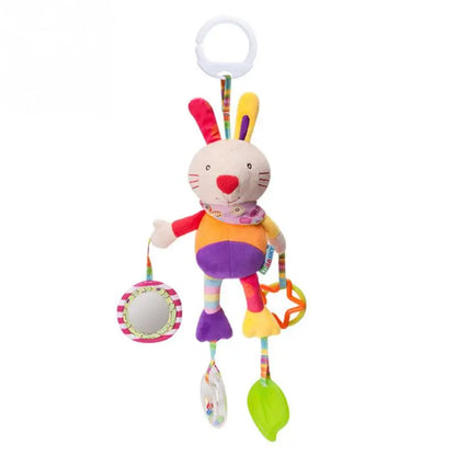 Baby Plush Rattle Toy with Teether Giraffe Zebra Handbell