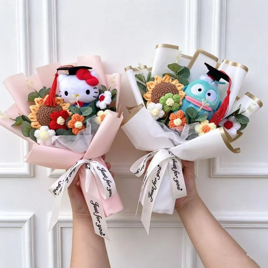 Cartoon Graduation Plush Bouquet Soft Stuffed Doll Gift