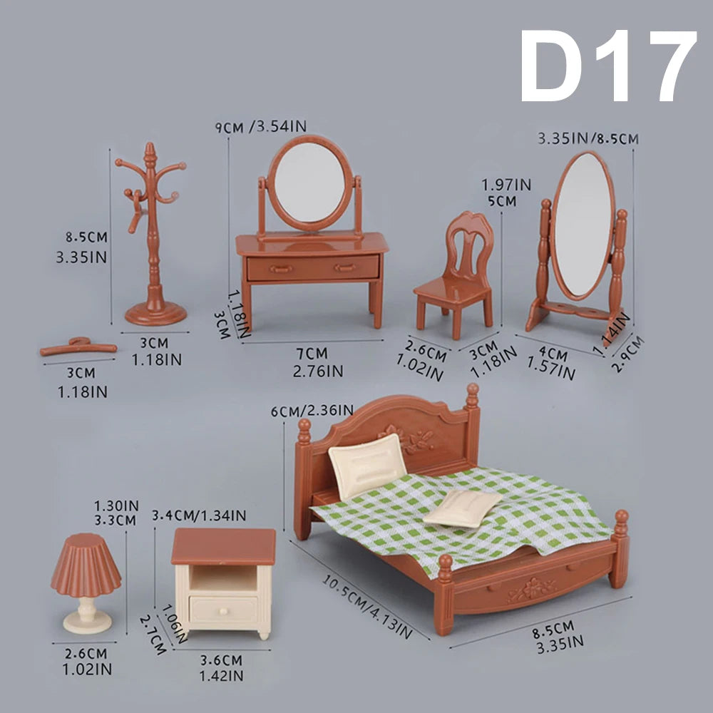 1:12 Miniature Dollhouse Furniture Set Pretend Play Accessories