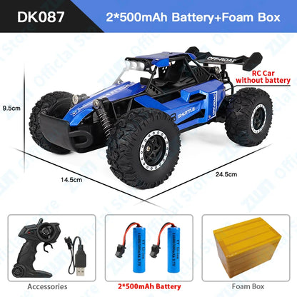 ZWN 1:16 RC Off-Road Car with LED Lights – 2.4GHz Remote Control Climbing Vehicle