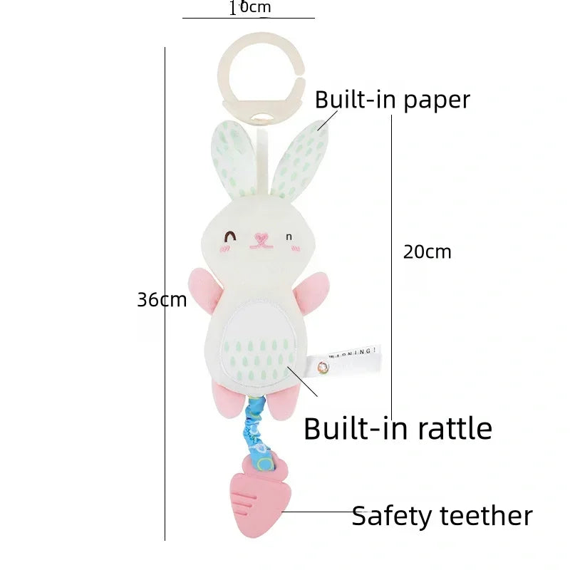 Baby Rattle Toy Soft Animal Sensory Hand Grip Toy